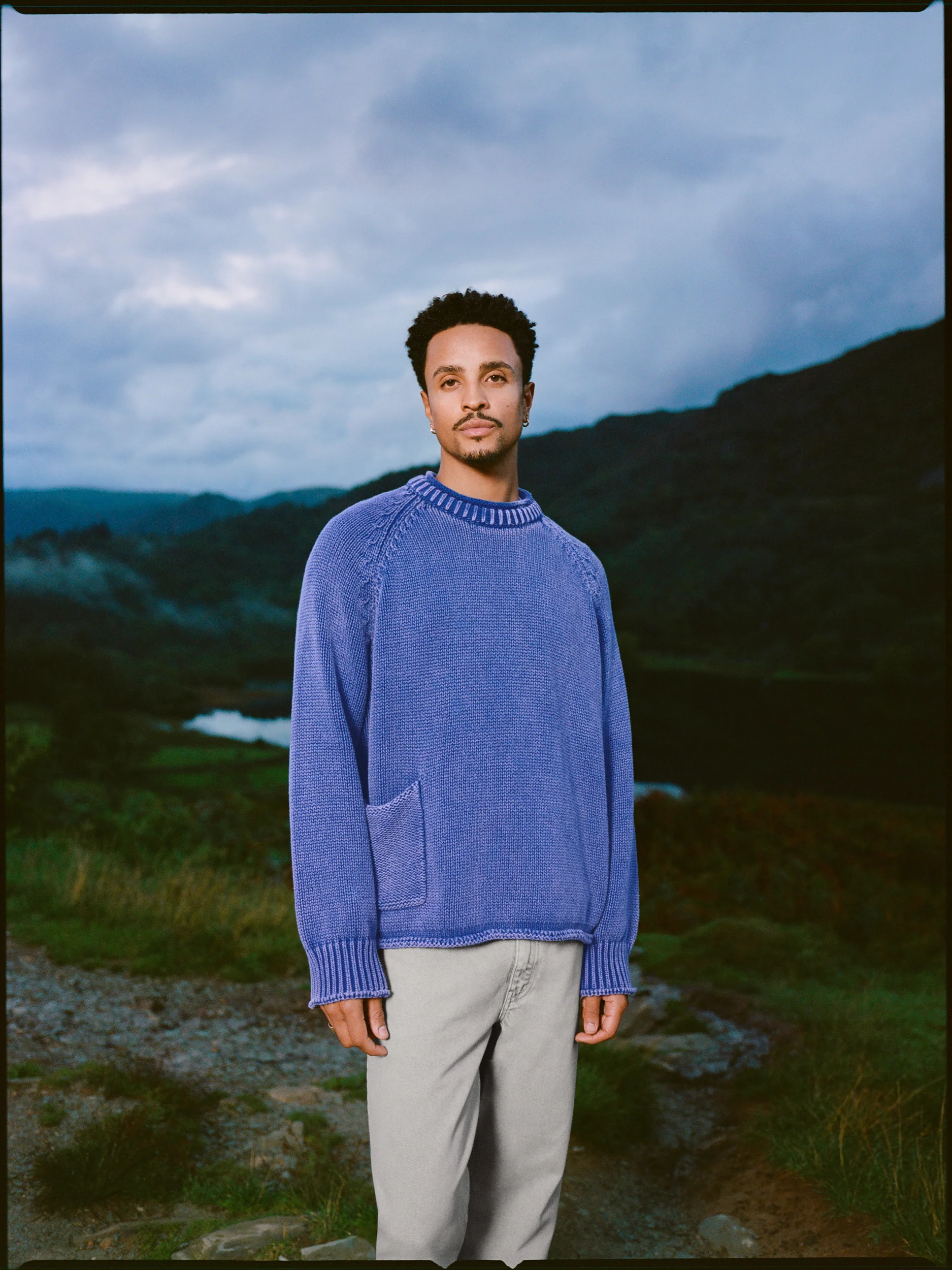 Washed Raw Edge Roll-Neck Sweater - Image 3