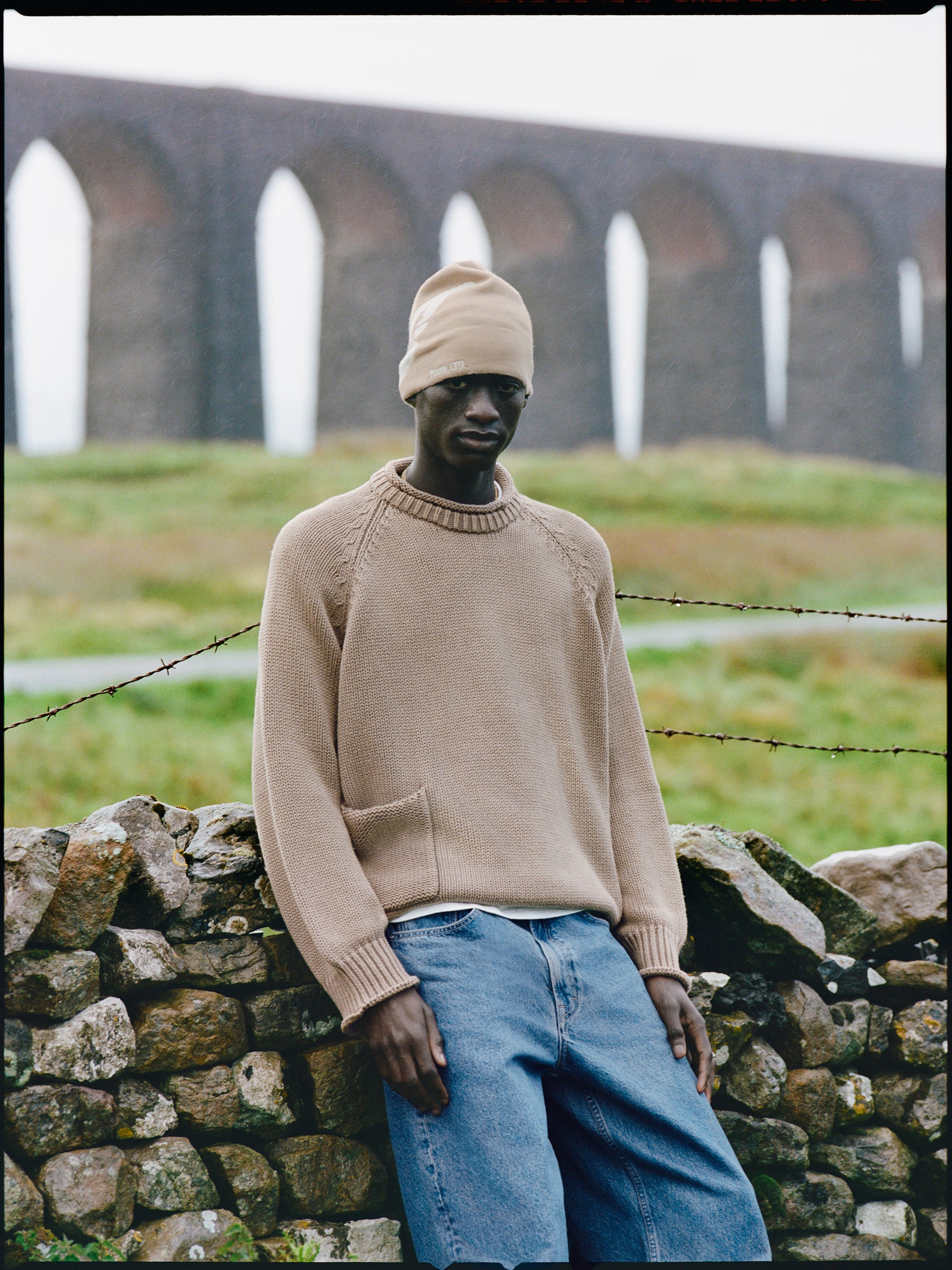 Washed Raw Edge Roll-Neck Sweater - Image 3