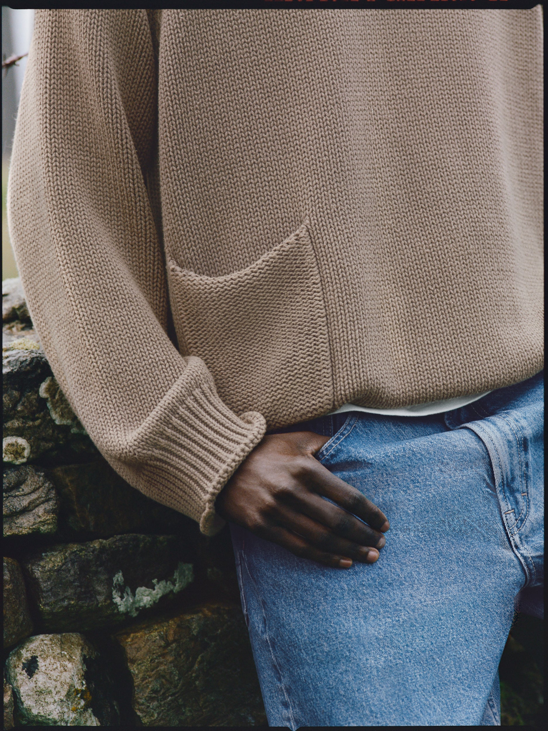 Washed Raw Edge Roll-Neck Sweater - Image 4